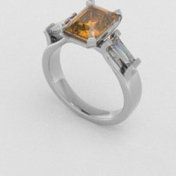 Verlovingsringen Witgoud 18 Karaat Saffier Geel Diamant PR0005