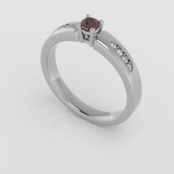 Verlovingsringen Witgoud 18 Karaat Saffier Rood Diamant PR0003