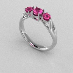 Verlovingsringen Witgoud 18 Karaat Saffier Roze PR0002