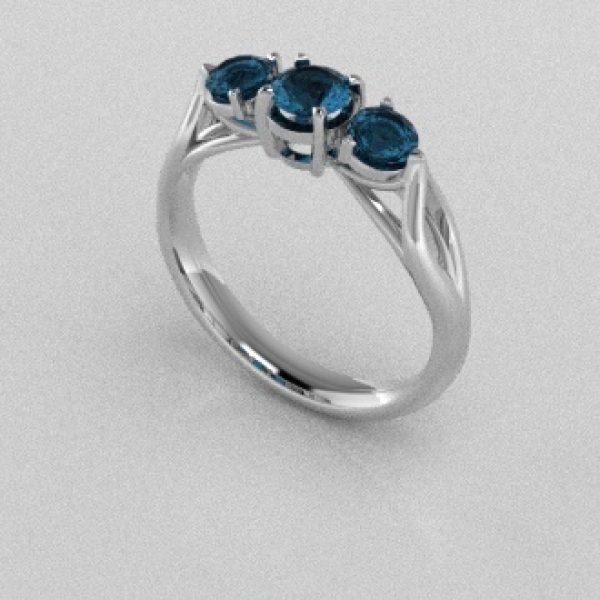 Verlovingsringen Witgoud 18 Karaat Topaas London Blauw PR0002