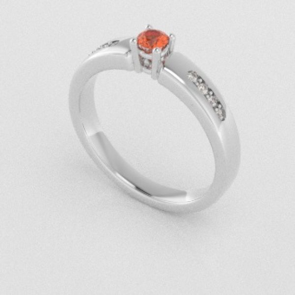 Verlovingsringen Witgoud 9 karaat Citrien Diamant PR0003