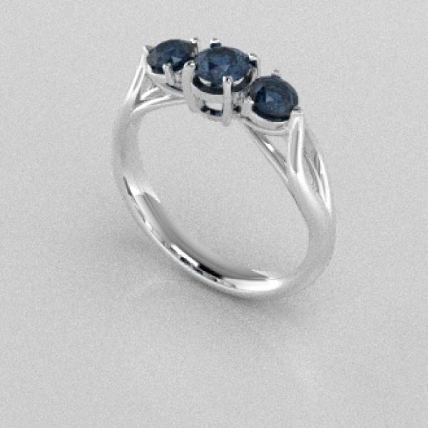 Verlovingsringen Witgoud 9 karaat Diamant Blauw PR0002