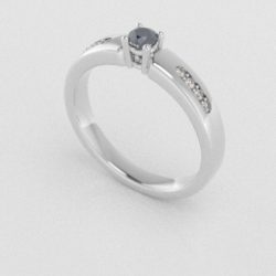 Verlovingsringen Witgoud 9 karaat Diamant Blauw PR0003