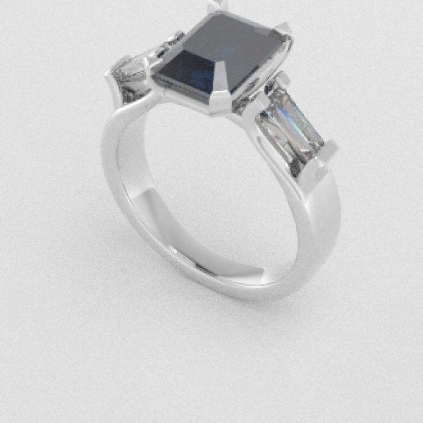 Verlovingsringen Witgoud 9 karaat Diamant Blauw PR0005