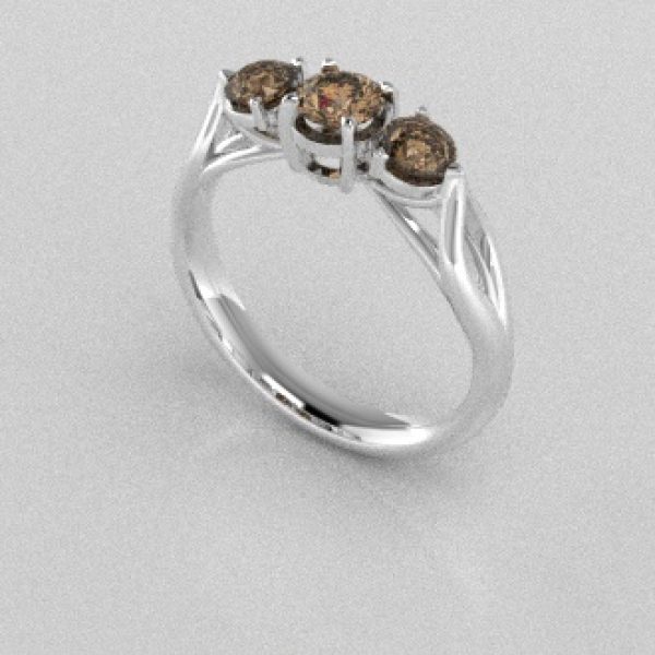 Verlovingsringen Witgoud 9 karaat Diamant Bruin PR0002
