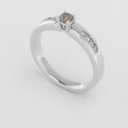 Verlovingsringen Witgoud 9 karaat Diamant Bruin PR0003