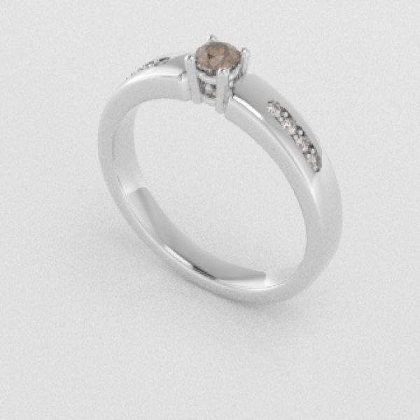 Verlovingsringen Witgoud 9 karaat Diamant Bruin PR0003