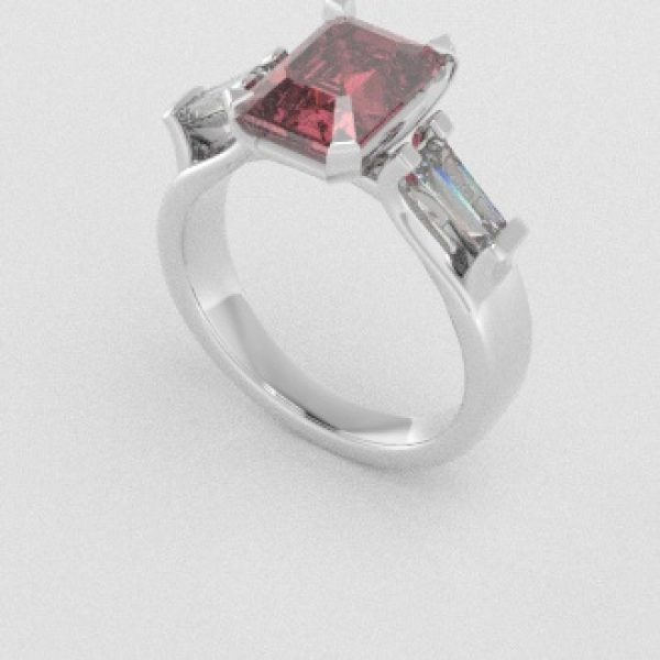 Verlovingsringen Witgoud 9 karaat Diamant Roze PR0005