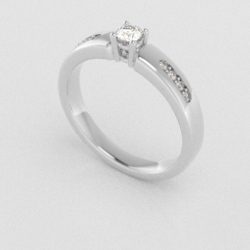 Verlovingsringen Witgoud 9 karaat Moissanite Diamant PR0003