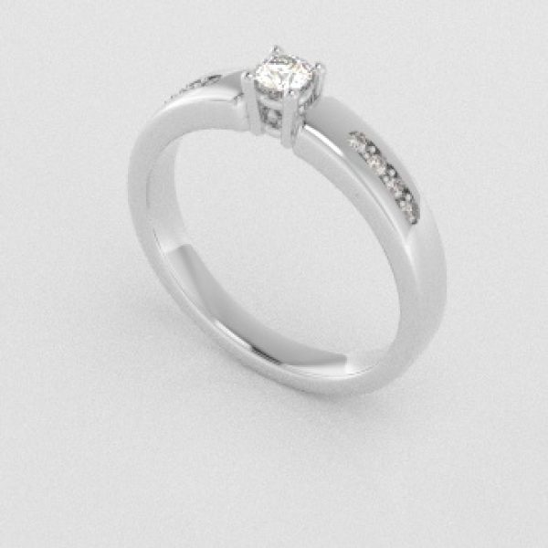Verlovingsringen Witgoud 9 karaat Moissanite Diamant PR0003