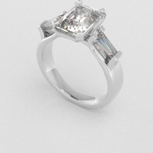 Verlovingsringen Witgoud 9 karaat Moissanite Diamant PR0005