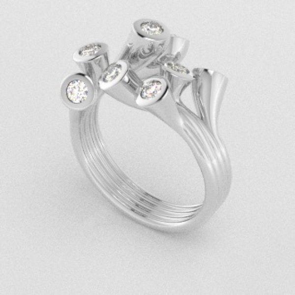 Verlovingsringen Witgoud 9 karaat Moissanite PR0001