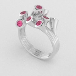 Verlovingsringen Witgoud 9 karaat Saffier Roze PR0001