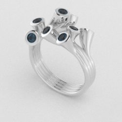 Verlovingsringen Witgoud 9 karaat Topaas London Blauw PR0001