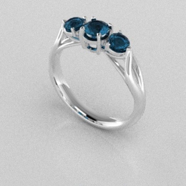 Verlovingsringen Witgoud 9 karaat Topaas London Blauw PR0002