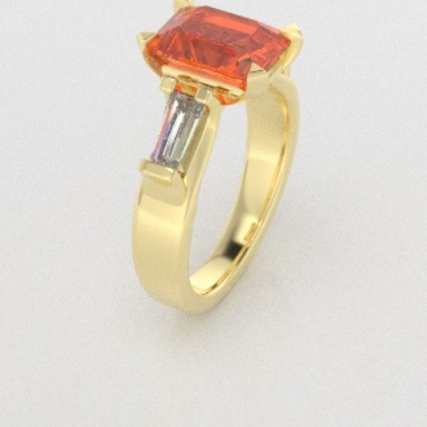 Verlovingsringen Geelgoud 14 karaat Citrien Diamant PR0005