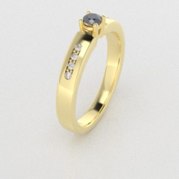 Verlovingsringen Geelgoud 14 karaat Diamant Blauw PR0003