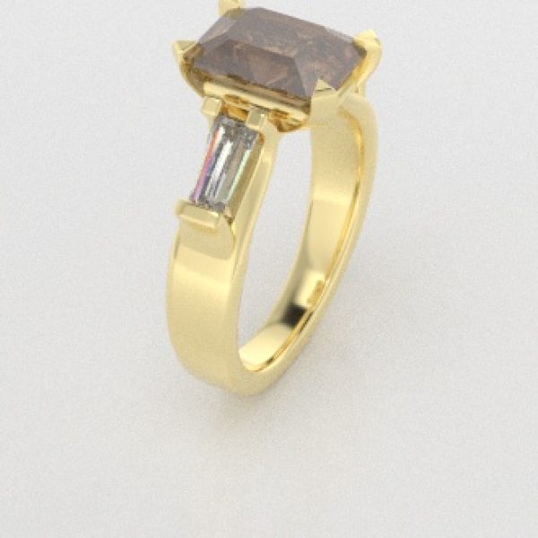 Verlovingsringen Geelgoud 14 karaat Diamant Bruin PR0005