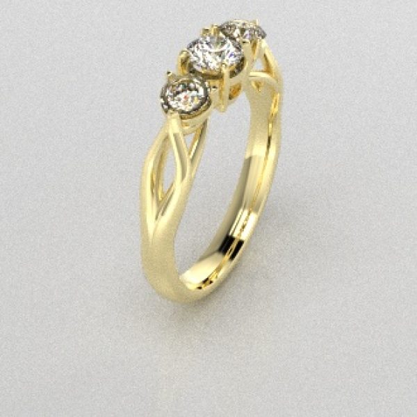 Verlovingsringen Geelgoud 14 karaat Diamant PR0002