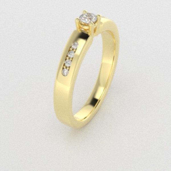 Verlovingsringen Geelgoud 14 karaat Diamant PR0003