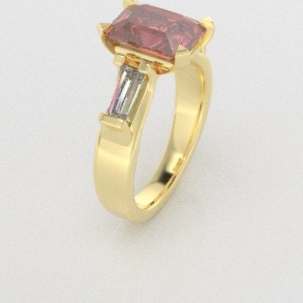 Verlovingsringen Geelgoud 14 karaat Diamant Roze PR0005