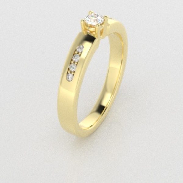 Verlovingsringen Geelgoud 14 karaat Moissanite Diamant PR0003