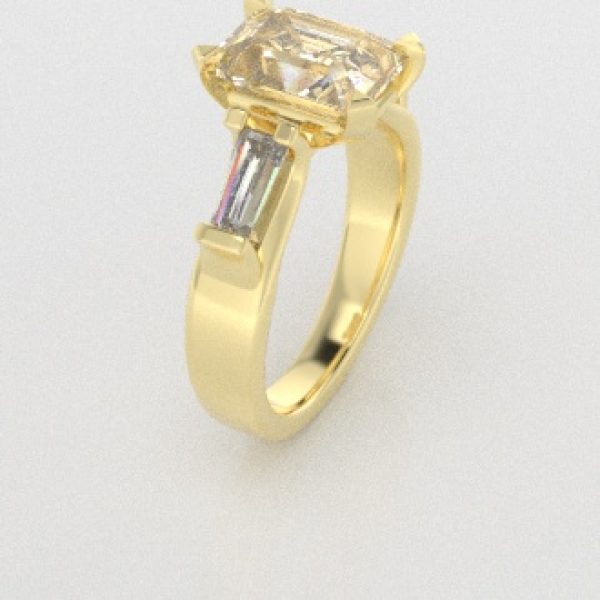 Verlovingsringen Geelgoud 14 karaat Moissanite Diamant PR0005