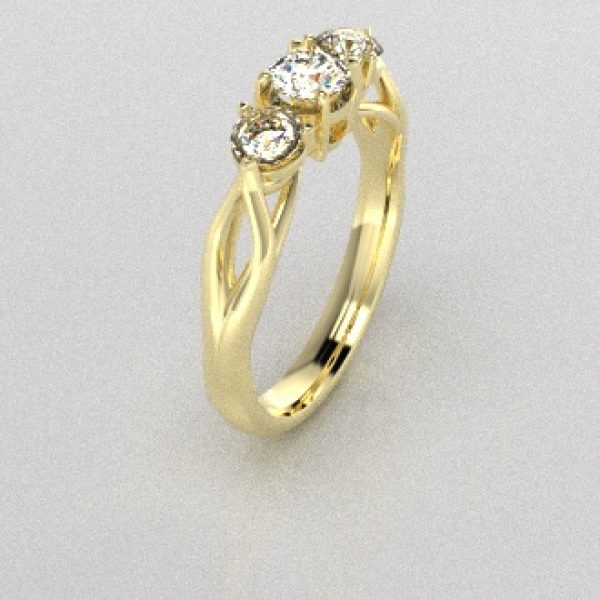 Verlovingsringen Geelgoud 14 karaat Moissanite PR0002