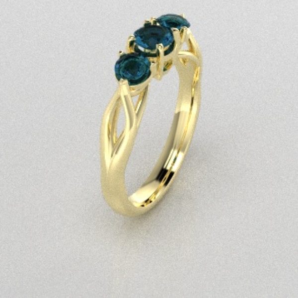 Verlovingsringen Geelgoud 14 karaat Topaas London Blauw PR0002