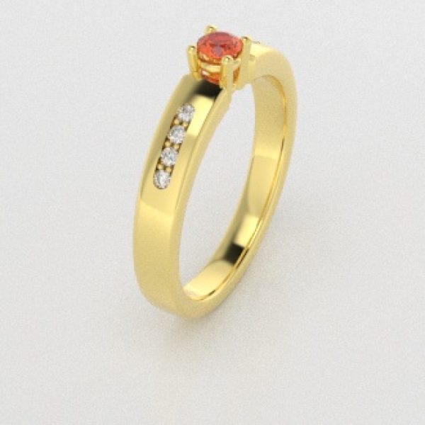 Verlovingsringen Geelgoud 18 Karaat Citrien Diamant PR0003