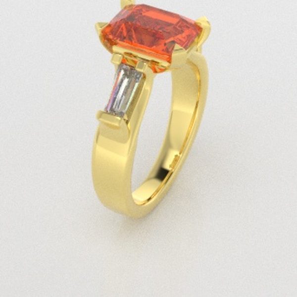 Verlovingsringen Geelgoud 18 Karaat Citrien Diamant PR0005
