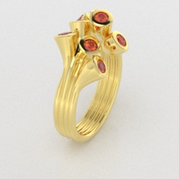 Verlovingsringen Geelgoud 18 Karaat Citrien PR0001