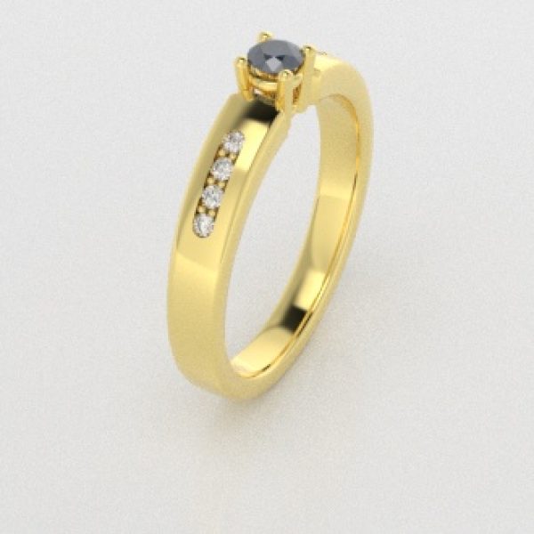 Verlovingsringen Geelgoud 18 Karaat Diamant Blauw PR0003