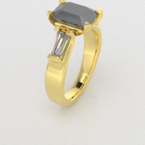 Verlovingsringen Geelgoud 18 Karaat Diamant Blauw PR0005