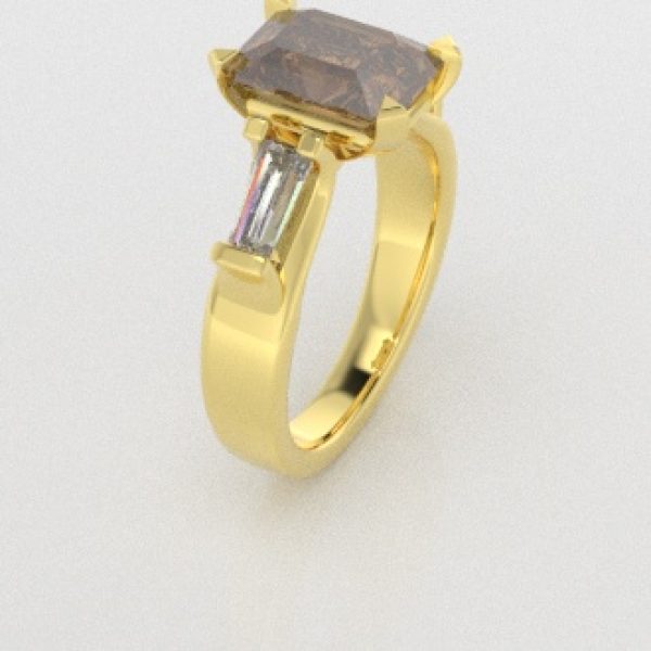 Verlovingsringen Geelgoud 18 Karaat Diamant Bruin PR0005