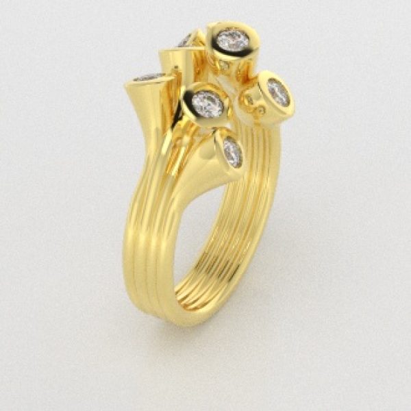 Verlovingsringen Geelgoud 18 Karaat Diamant PR0001