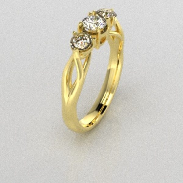 Verlovingsringen Geelgoud 18 Karaat Diamant PR0002