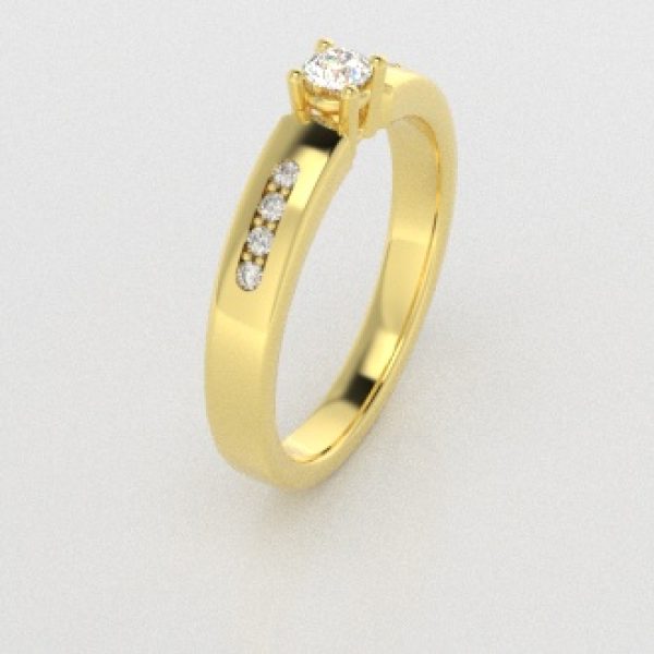 Verlovingsringen Geelgoud 18 Karaat Moissanite Diamant PR0003