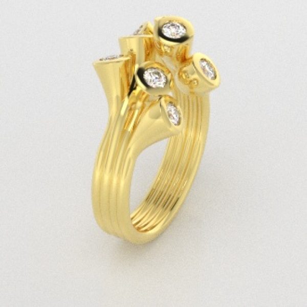 Verlovingsringen Geelgoud 18 Karaat Moissanite PR0001