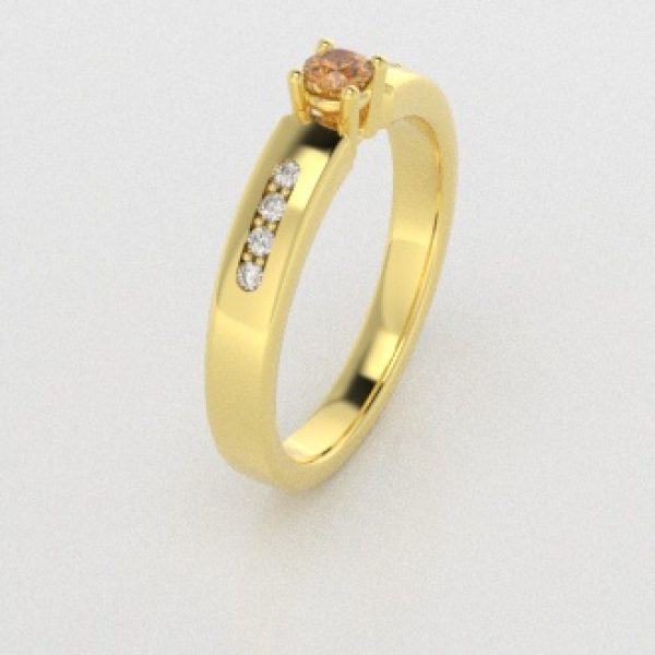 Verlovingsringen Geelgoud 18 Karaat Saffier Geel Diamant PR0003