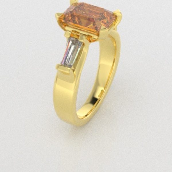 Verlovingsringen Geelgoud 18 Karaat Saffier Geel Diamant PR0005