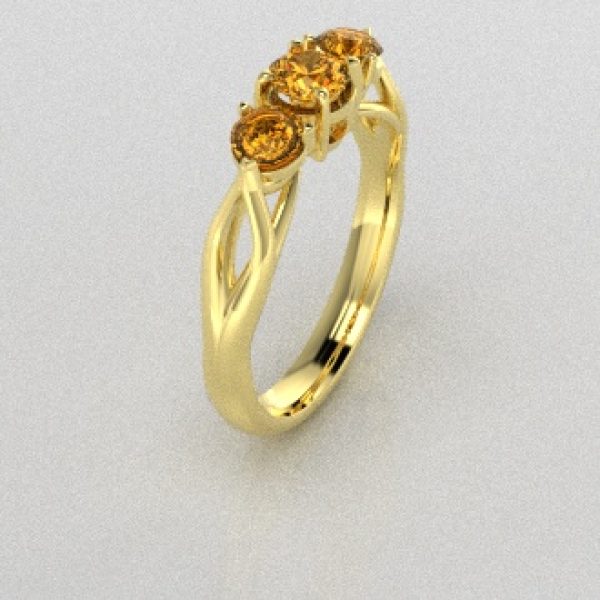 Verlovingsringen Geelgoud 18 Karaat Saffier Geel PR0002