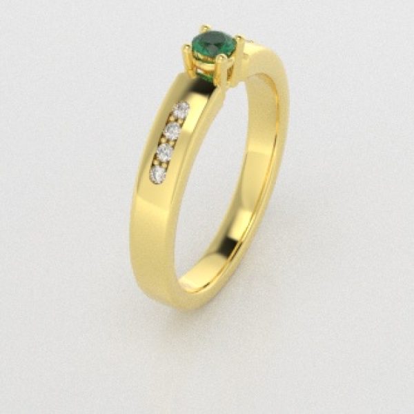 Verlovingsringen Geelgoud 18 Karaat Smaragd Diamant PR0003
