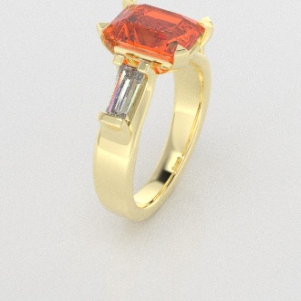 Verlovingsringen Geelgoud 9 karaat Citrien Diamant PR0005