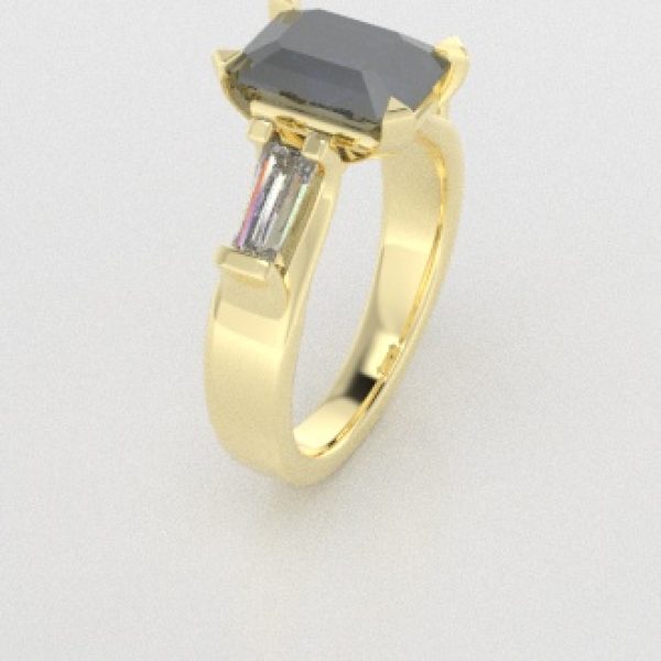 Verlovingsringen Geelgoud 9 karaat Diamant Blauw PR0005