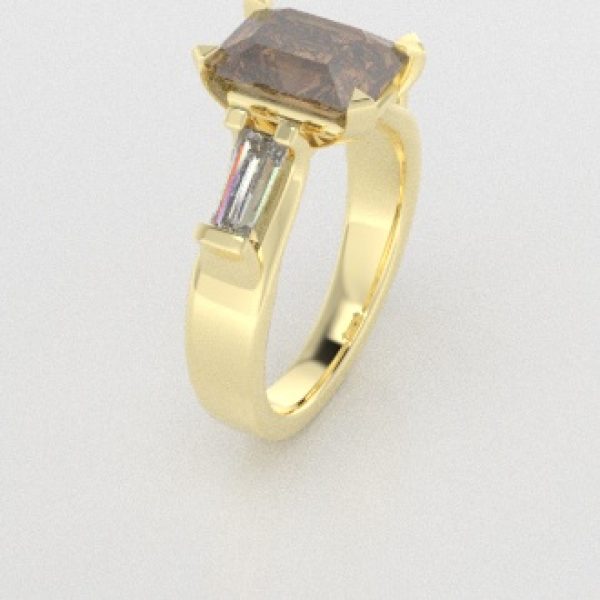 Verlovingsringen Geelgoud 9 karaat Diamant Bruin PR0005