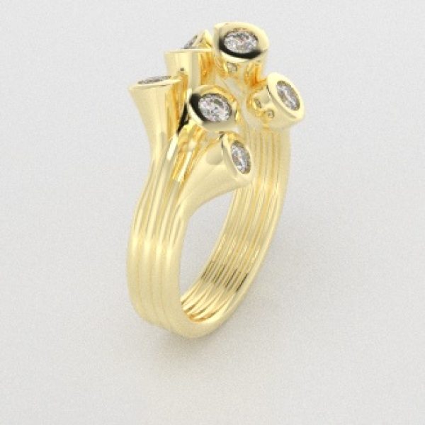 Verlovingsringen Geelgoud 9 karaat Diamant PR0001