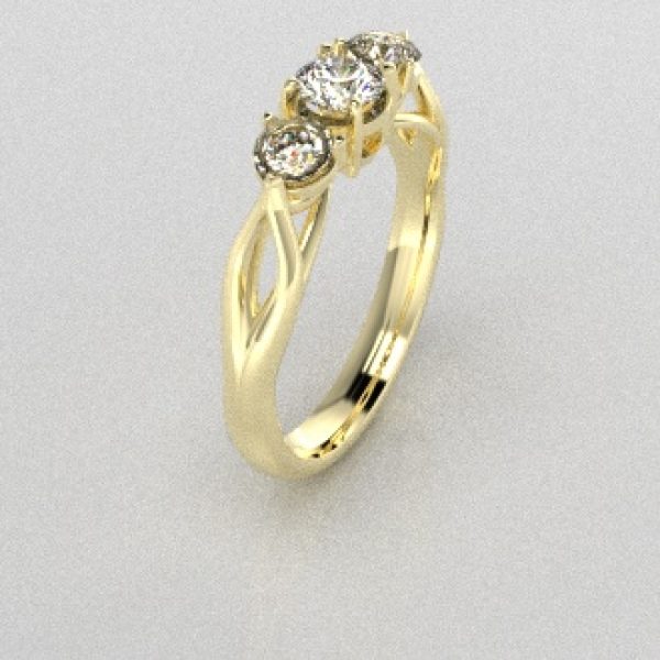 Verlovingsringen Geelgoud 9 karaat Diamant PR0002