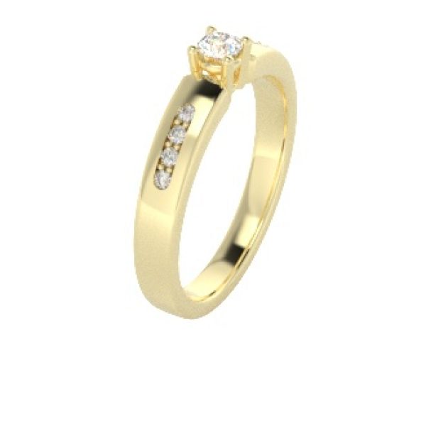 Verlovingsringen Geelgoud 9 karaat Moissanite Diamant PR0003