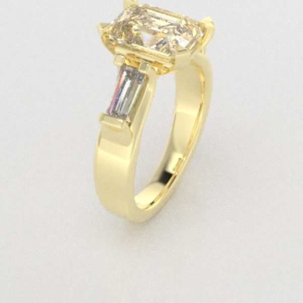 Verlovingsringen Geelgoud 9 karaat Moissanite Diamant PR0005